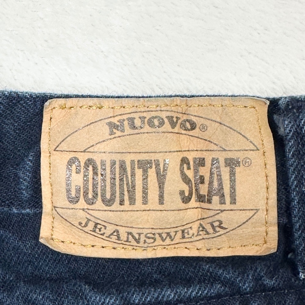 County Seat High Waist Jeans Womens 12L Long Slim Fit Dark Wash Denim Pants VTG - Picture 3 of 12